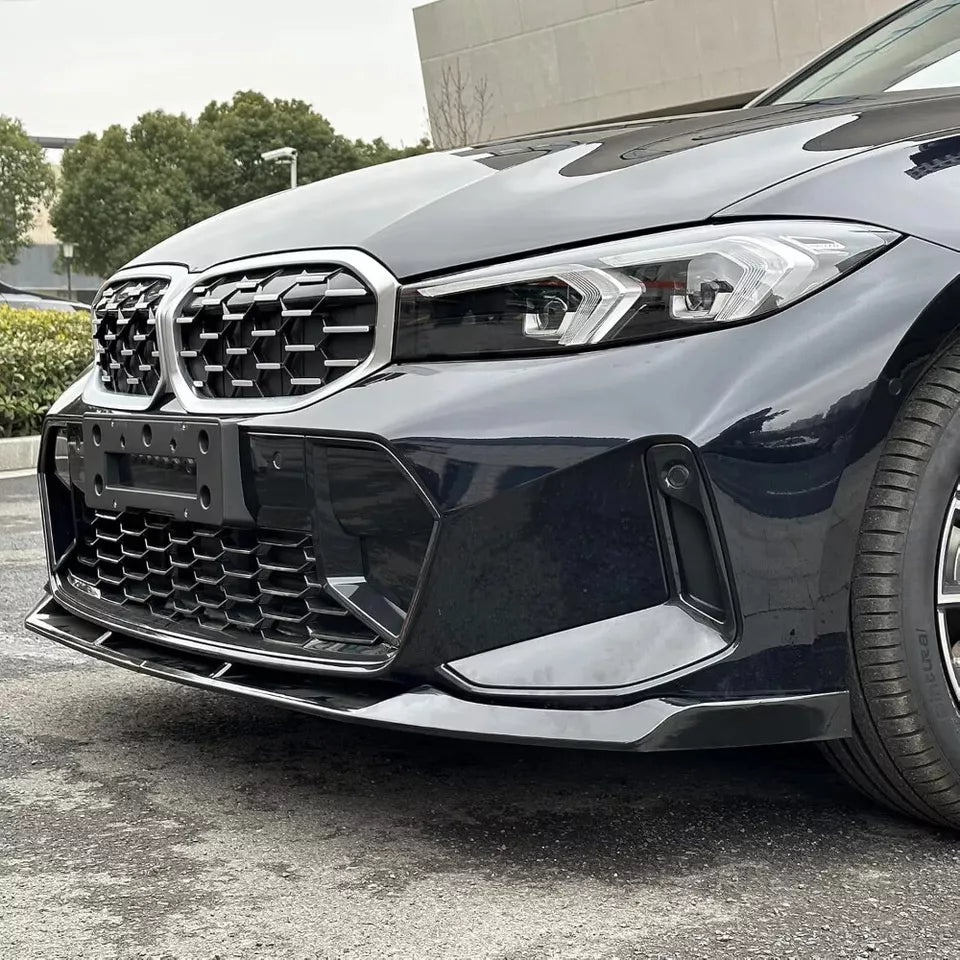 Gloss Black V Style  Front Lip - 2023-24 BMW G20 3 Series Facelift M Sport