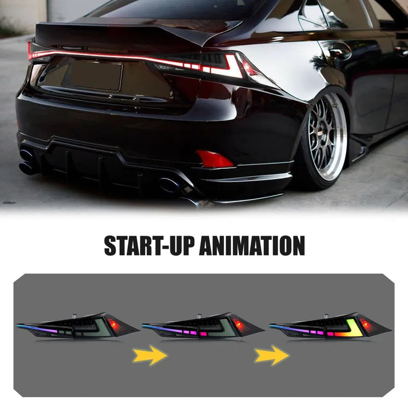 Clear RGB LED Rear Tail Light - Lexus IS250 IS300 IS350 ISF
