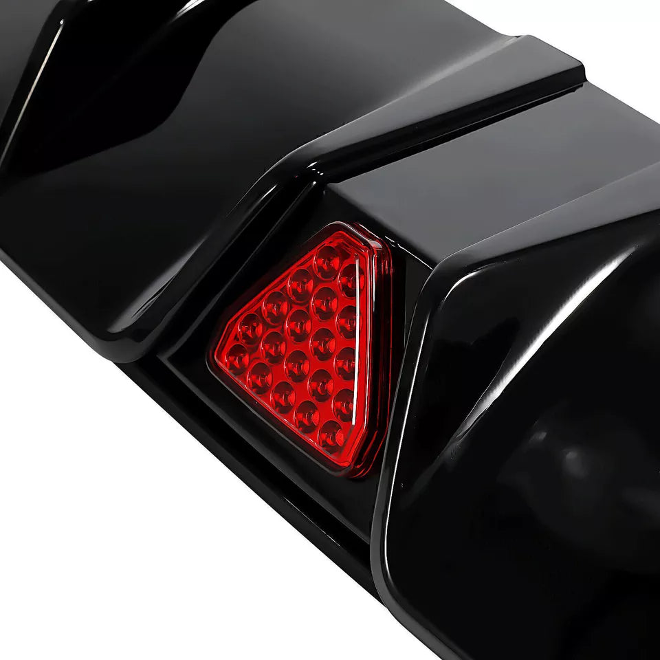 GLOSS BLACK REAR DIFFUSER W/ LED LIGHT - HONDA CIVIC 2022-2024