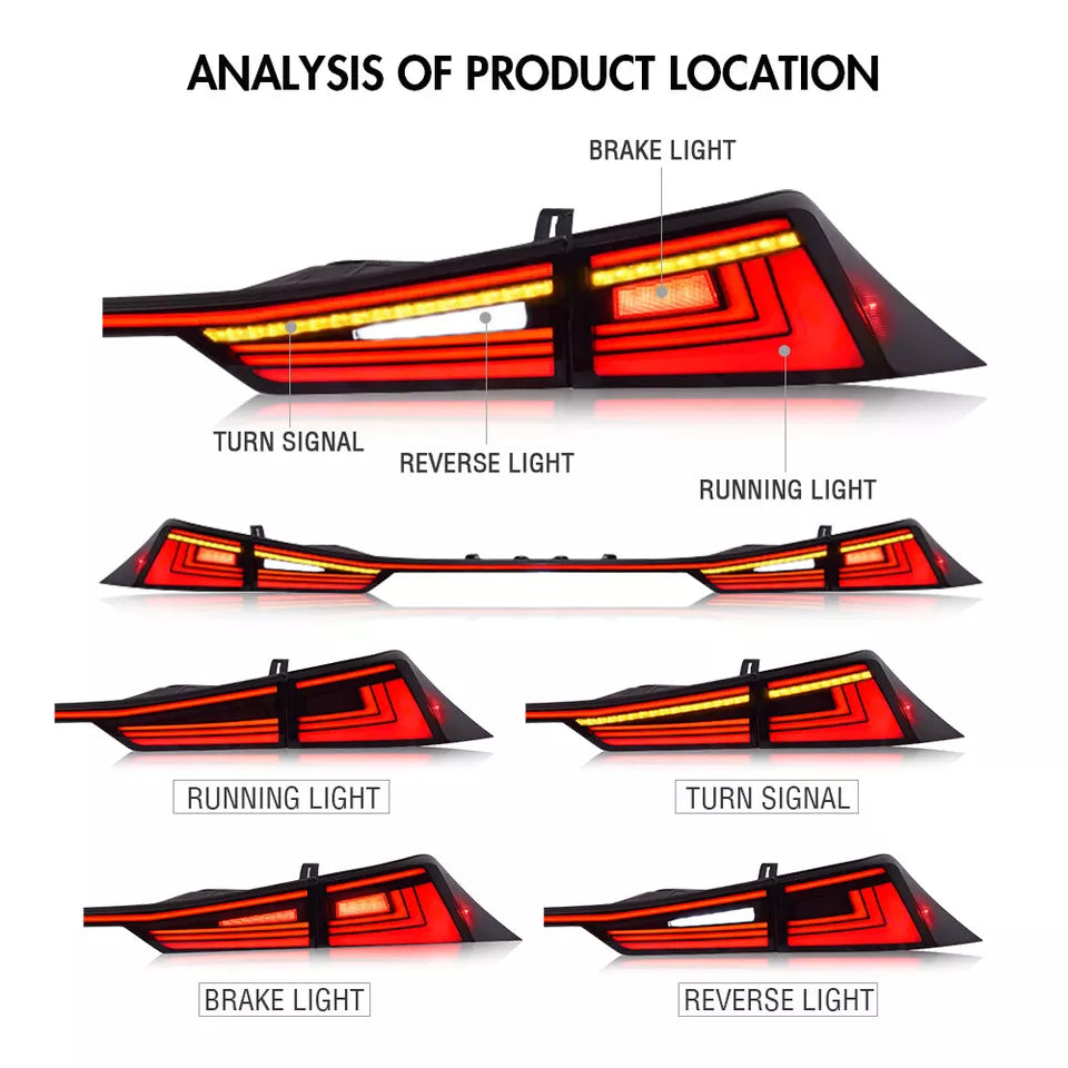 LED Smoked Tail Light Sequential Signal Lamp - Lexus IS250/300/350