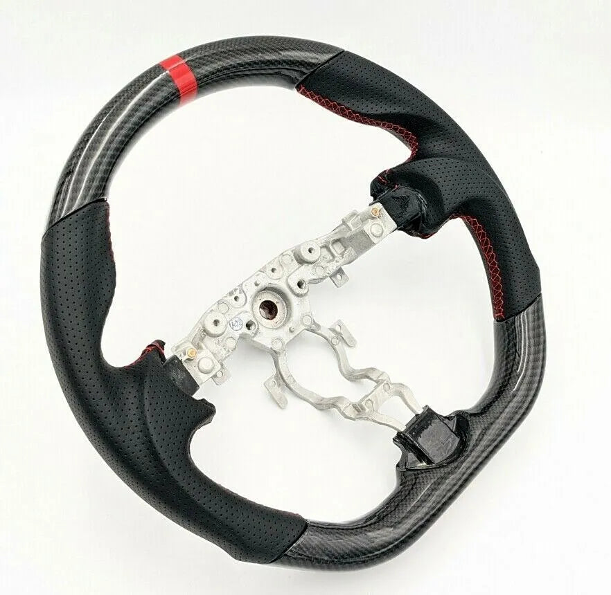 Carbon Fiber Steering Wheel w/ Red Stripe - Nissan 370z Z34