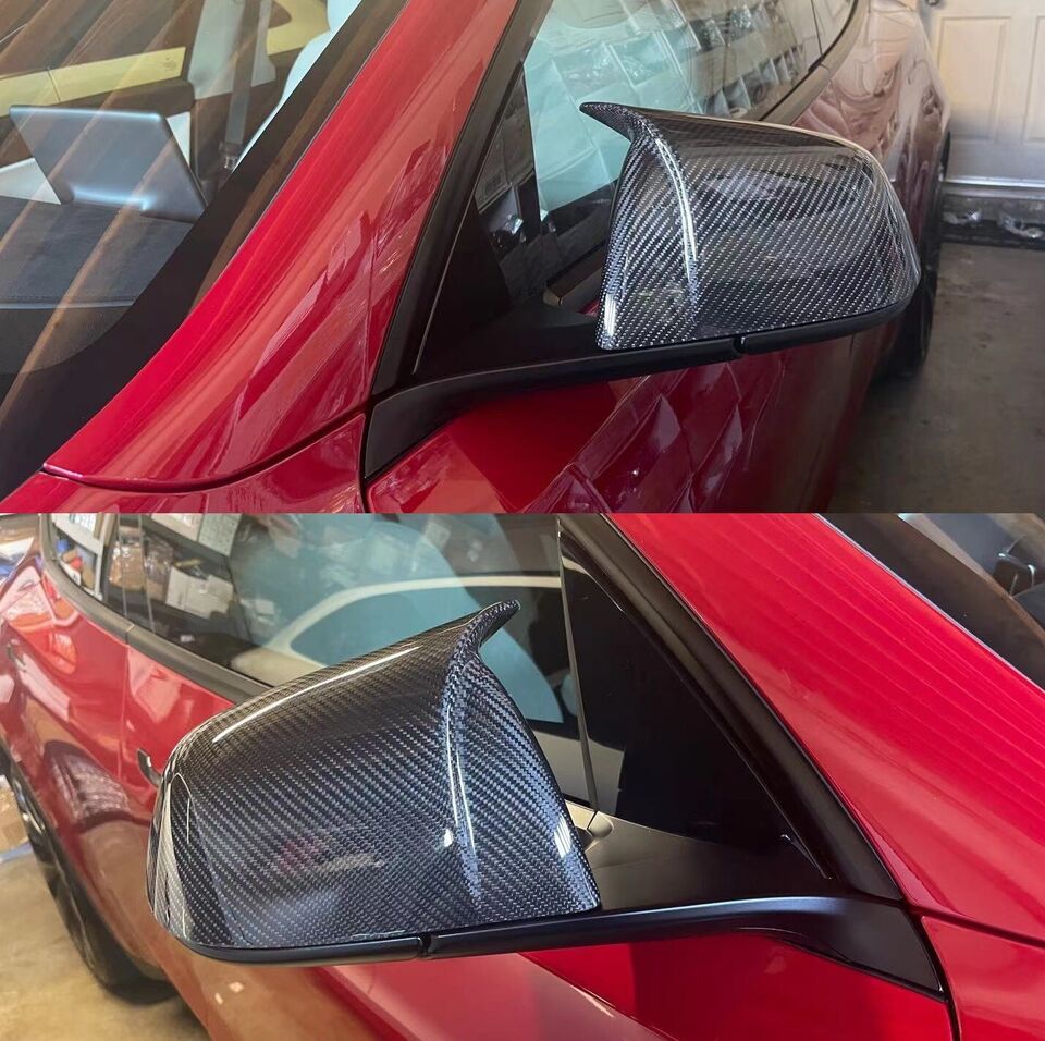 Carbon Fiber M Style Mirror Caps - Tesla Model Y