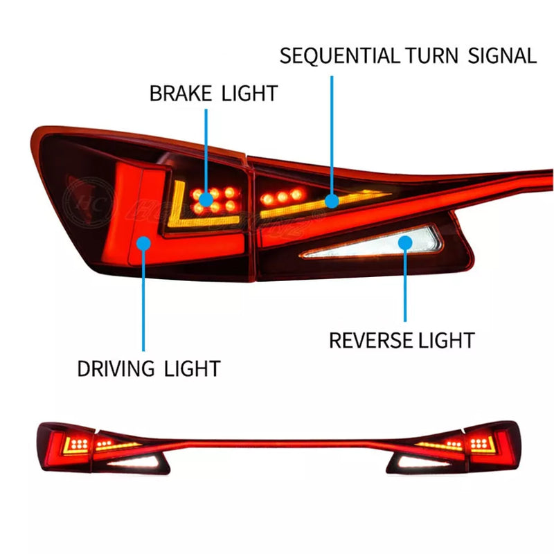 LED Tail lights w/ Trunk Bar Light - Lexus IS250 IS350