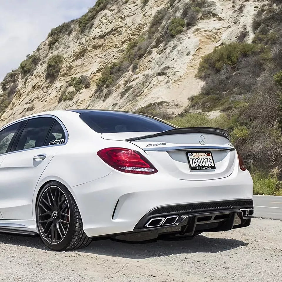 PSM Style Carbon Fiber Rear Trunk Spoiler - Mercedes Benz C Class