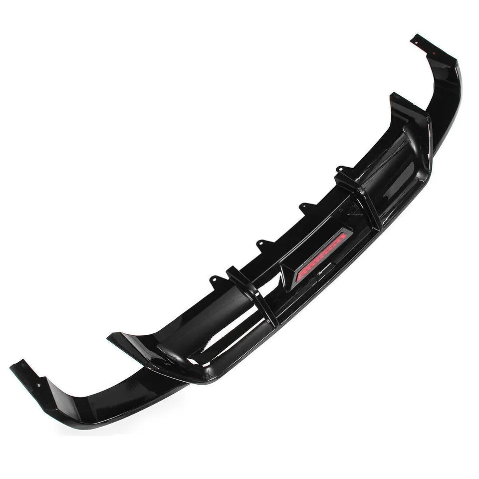 Gloss Black Rear Bumper Diffuser W/ Led Light - Toyota Camry SE/XSE