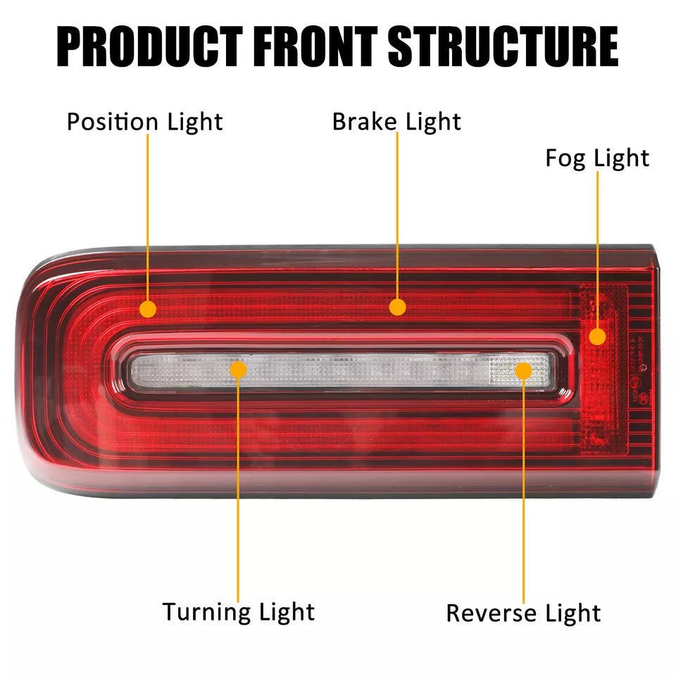 Tail Lights w/LED Signal Rear Brake Lamps - 1999-2018 Mercedes Benz G550