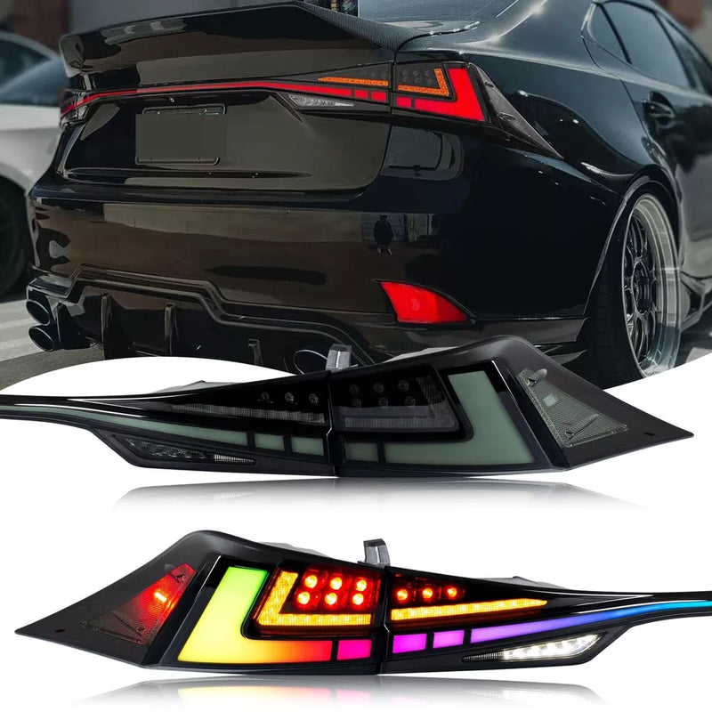 Clear RGB LED Rear Tail Light - Lexus IS250 IS300 IS350 ISF