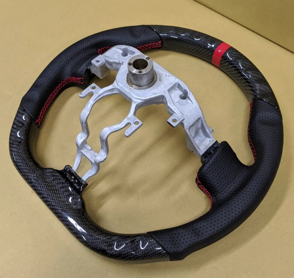 Carbon Fiber Steering Wheel w/ Red Stripe - Nissan 370z Z34