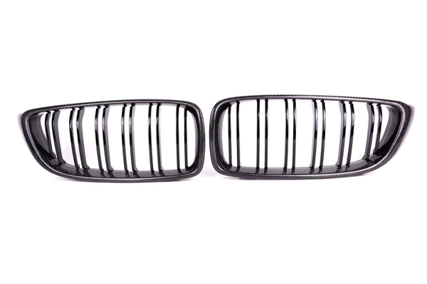 Dual Slat Carbon Front Grilles - BMW F30 3 Series