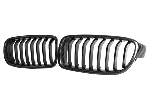 Single Slat Carbon Fiber Front Grilles - BMW F30 / F31 / F35 3 Series